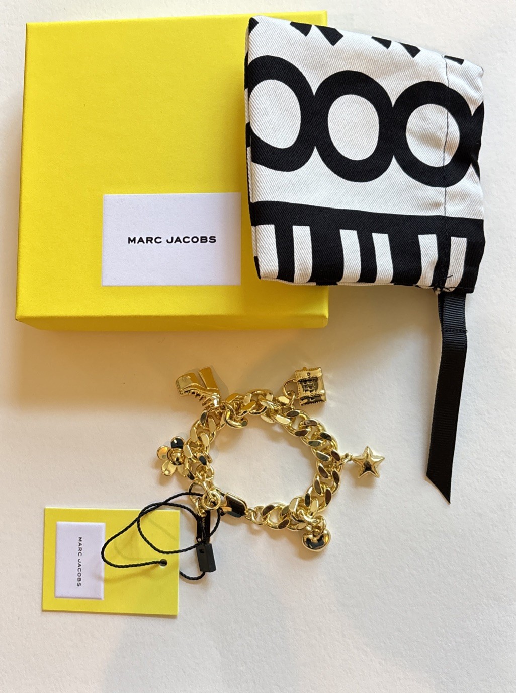NWT Marc Jacobs THE MINI ICON CHARM BRACELET - Gold - With Gift Box & Gift Bag gallery
