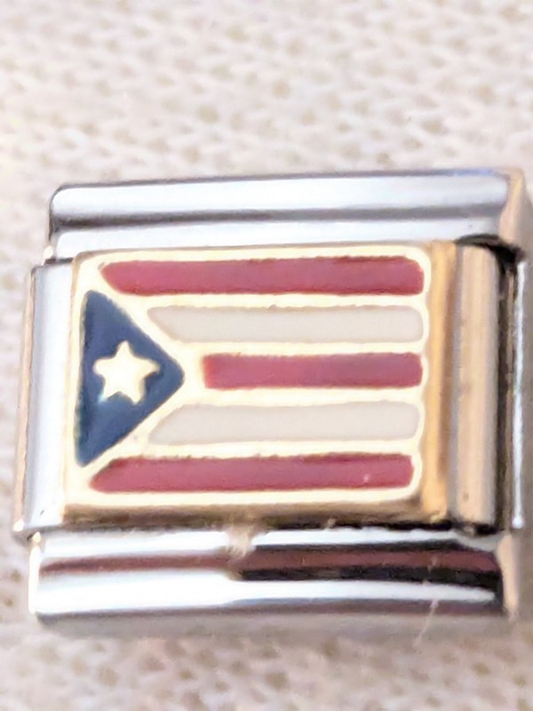 Authentic Manuel Zed Italian Charm Puerto Rico Flag Puerto Rican 9mm Link R109 gallery