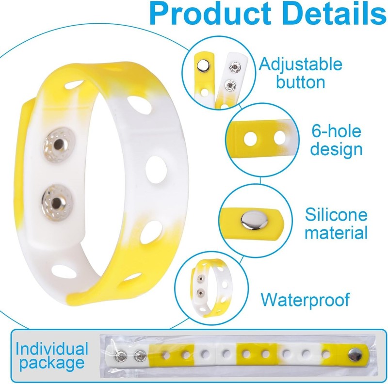 9 Pcs Colorful Silicone Wristbands for Kids Adjustable 7 Inch gallery