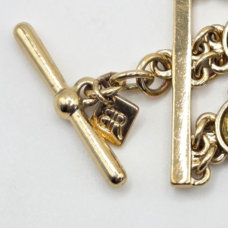 Banana Republic Three Strand Goldtone Bracelet With Faux Citrine gallery
