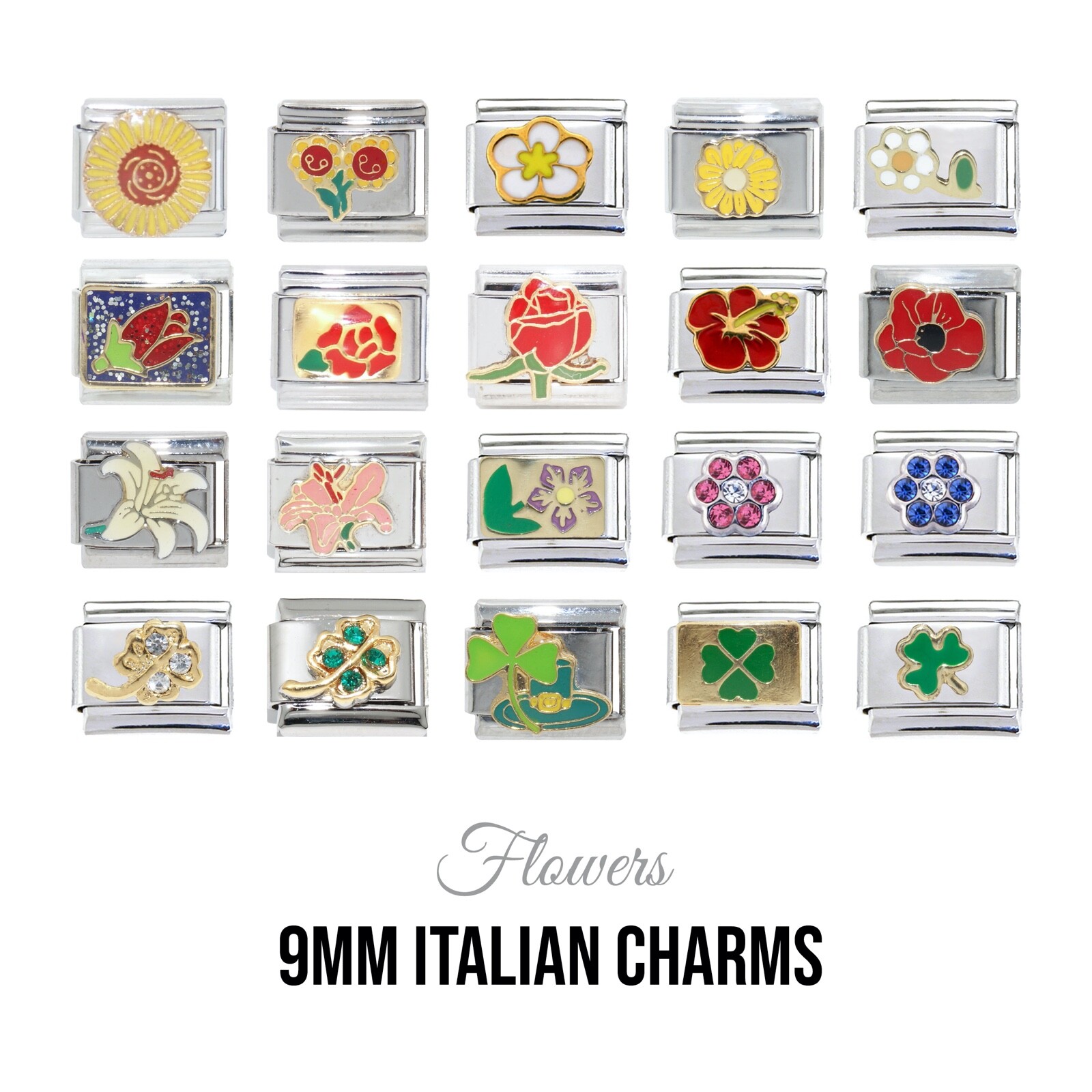 Flower 9mm classic Italian Charm - Fits 9mm classic Italian charm bracelets gallery