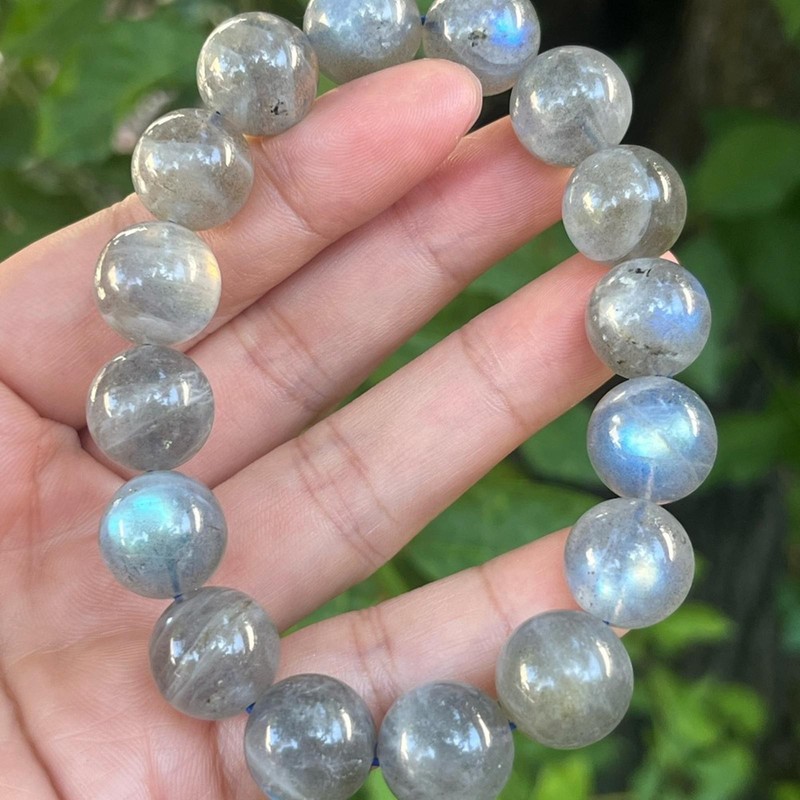 13.5mm stretchable chunky flashy labradorite bracelet gallery