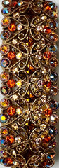 Joan Rivers Filigree Multi Crystal Aurora Borealis Stretch Bracelet Gold Tone