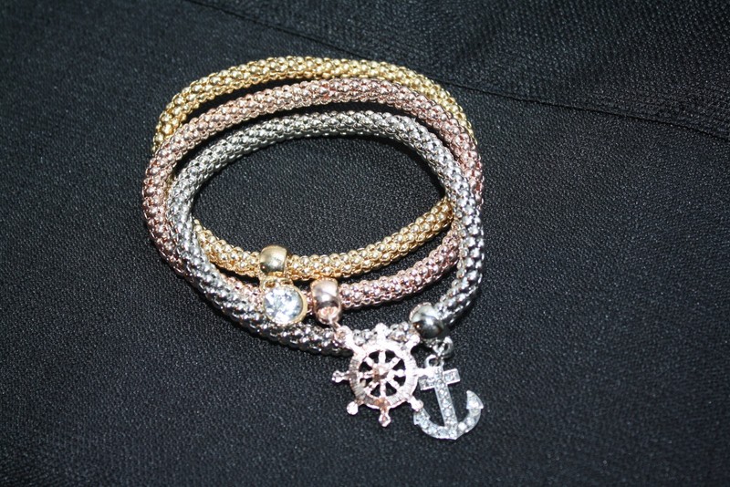 Womens Fashion Crystal Alloy Charm Bracelet Jewelry Gold Silver Coppe Toned NEW gallery