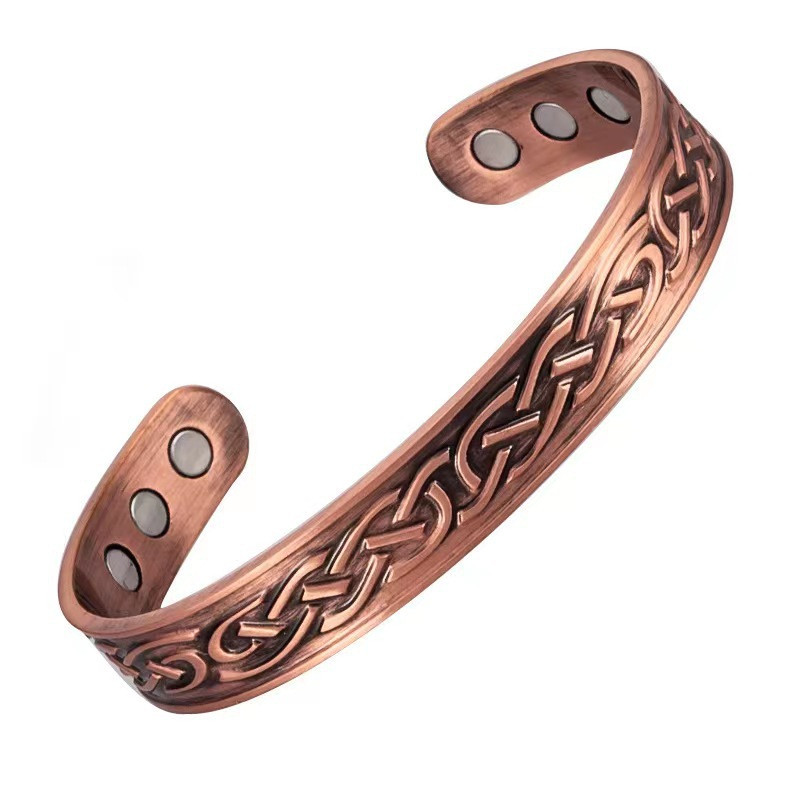 Men's Bracelet Magnetic Therapy Arthritis Pain Relief Pure Solid Copper Bangle gallery