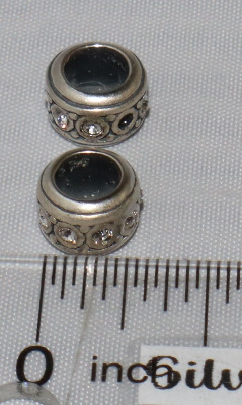 Silpada Sterling Silver Two Cubic Zirconia Bling Spacers C2613 - not perfect gallery