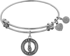 Angelica Antique Silver Finish Life’s a Beach Charm Bracelet 7.5 in NEW