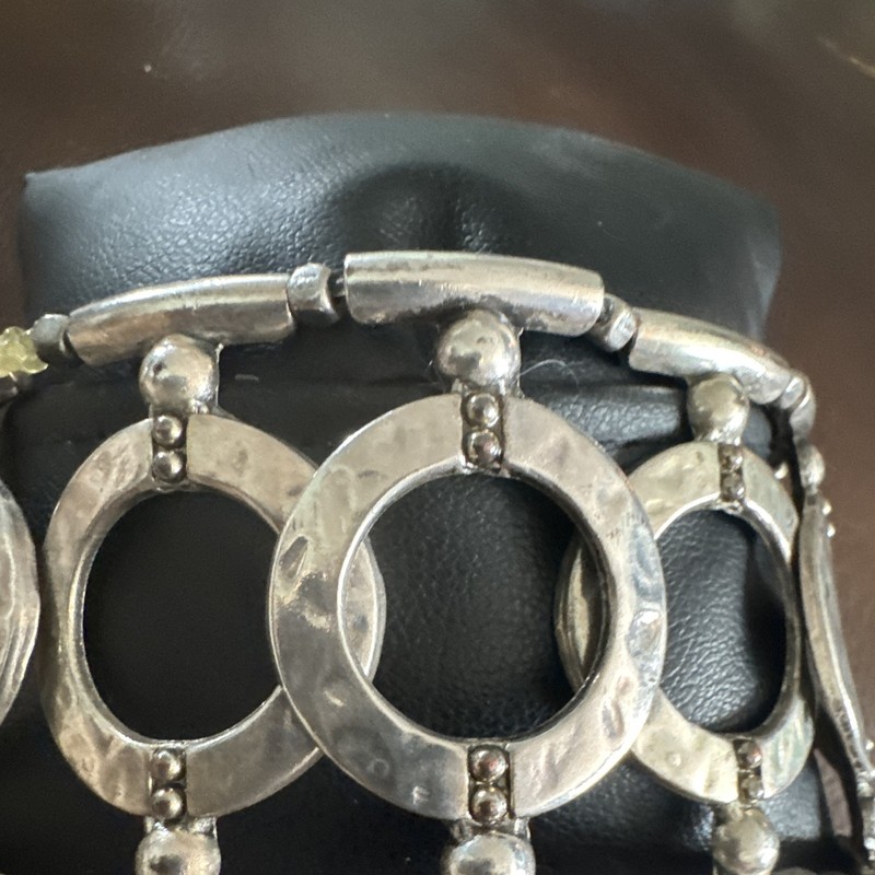 Silver-tone Metal Round Bar Link Bracelet Stackable No Stone Fashion Jewelry gallery