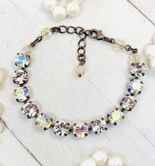 Antique Copper Plated Silk Champagne Cup Chain Tennis Bracelet