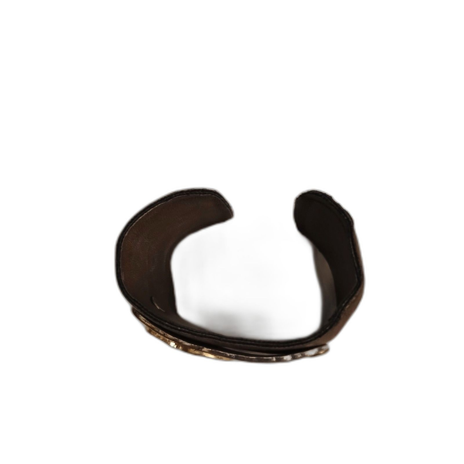 Inspirational 1 Cor 16:14 "Done in Love" Faux Leather Silver Brass Tone Cuff Bra gallery