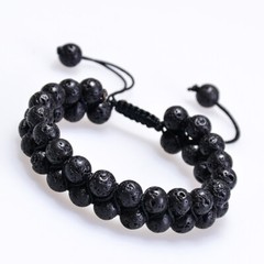 Double Row Adjustable Woven Pendant Gemstone Bracelet Man Release Bracelet Bead