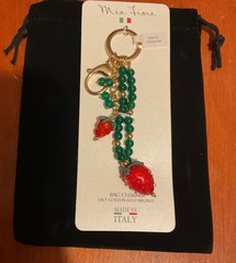 MIA FIORE MURANO GLASS BAG CHARM ACCESSORY 18k COLD PLATED