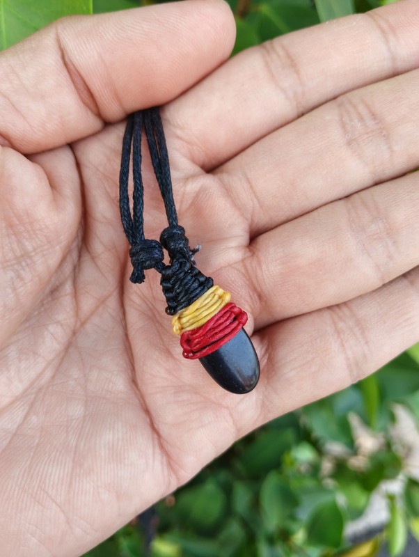 10 Handmade Aboriginal Aborigines Black Stone Cotton Necklaces Wholesale gallery