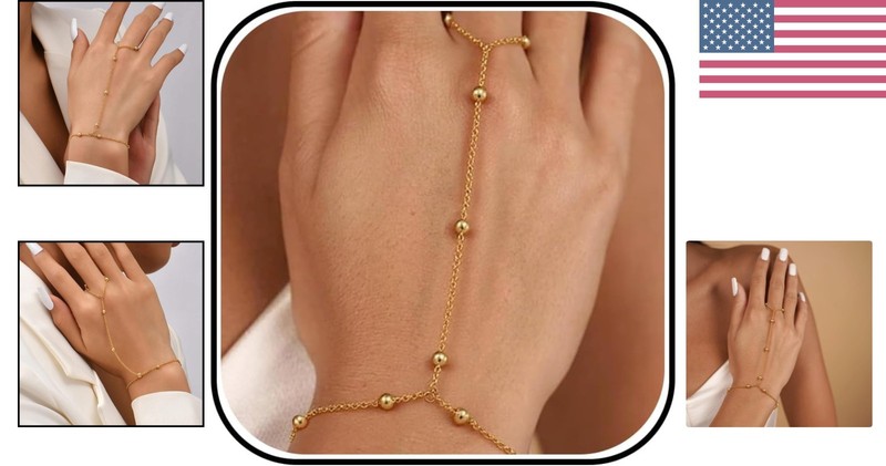 Sophisticated Gold Hand Chain Bracelet for Women: Perfect for All Occasions gallery