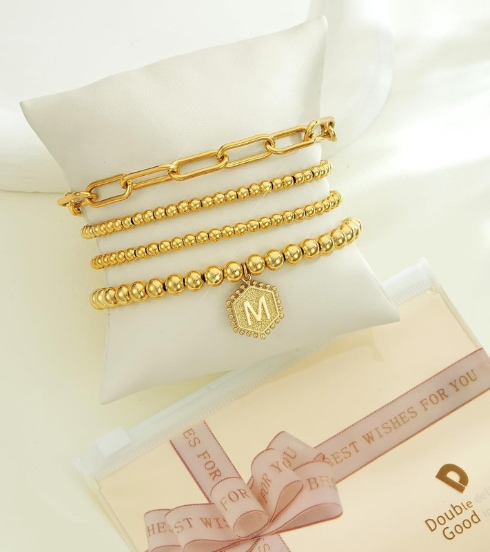 Stackable Beaded Gold Bracelets for Women - Stylish, Comfortable, Trendy gallery