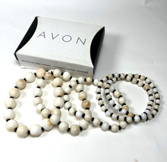 Avon Naturally Sophisticated Multirow Bracelet Natural Set of 5 Stretch 2011