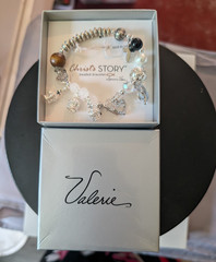 Valerie Christ’s Story Beaded Stackable Charm Bracelet Cross Dangle Religious