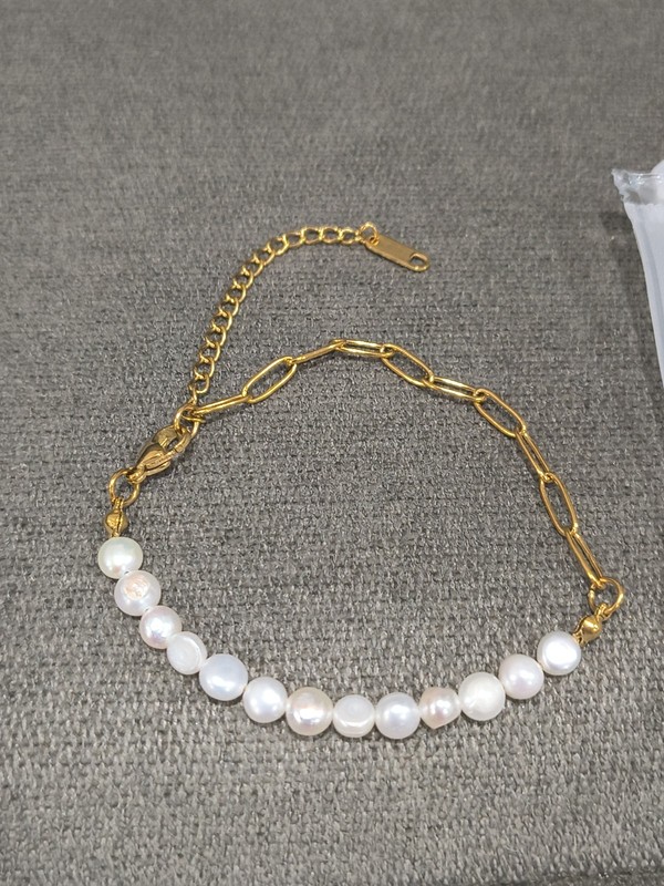 Louise Carter 18K Gold Plated Laney Pearl Bracelet 8.5" + 2" gallery