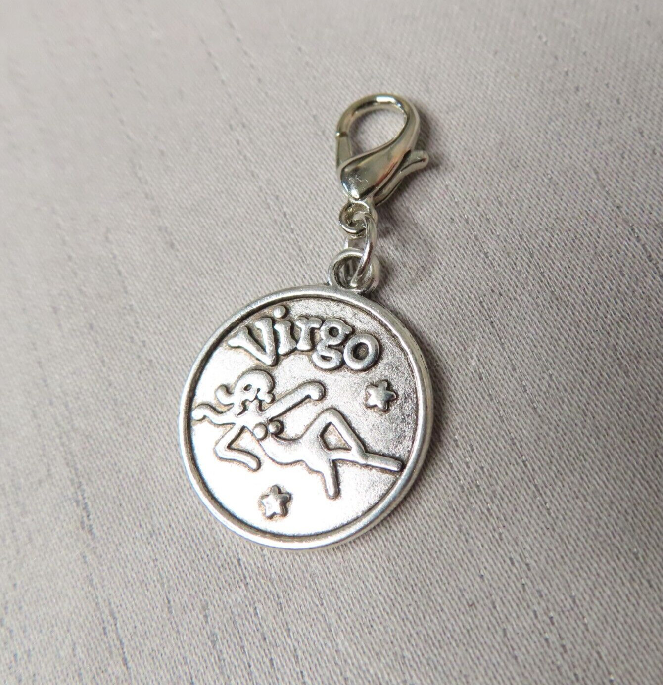 VIRGO Zodiac Sign Charm Zipper Pull Keychain Add On Clip Silver Tone Horoscope gallery