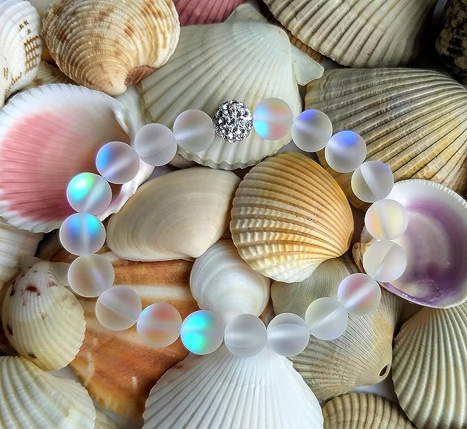 Glowing Moonstone Beaded Bracelet Delicate Healing Balancing Stretch Bracelet gallery