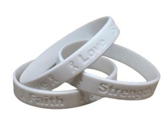 5 White Lung Cancer Awareness Bracelets – High Quality Silicone Bracelets