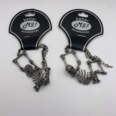 2 Skeleton Bracelet Halloween Accessories Scary Jewelry Wrist Matte Finish
