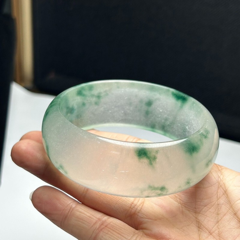 Real Natural Burmese Green Jade jadeite tyre bracelet bangle 61mm jewelry gallery