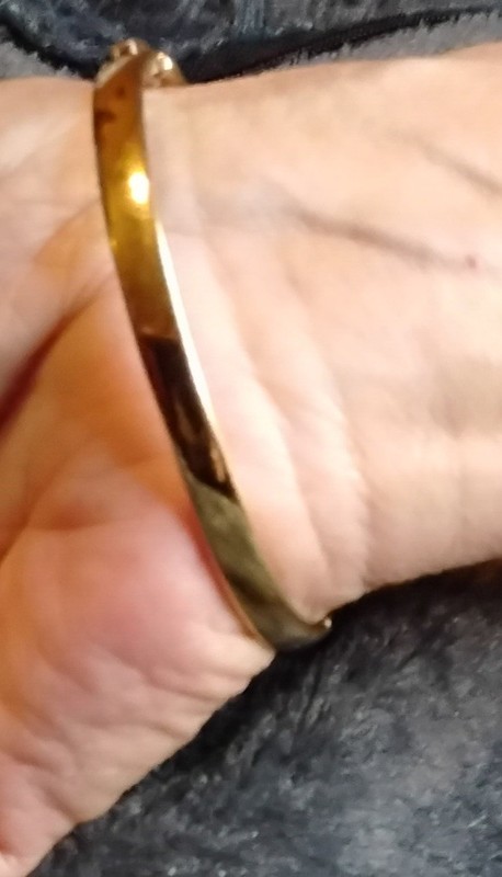 Goldtone Crystal Paved Hinged Bangle gallery