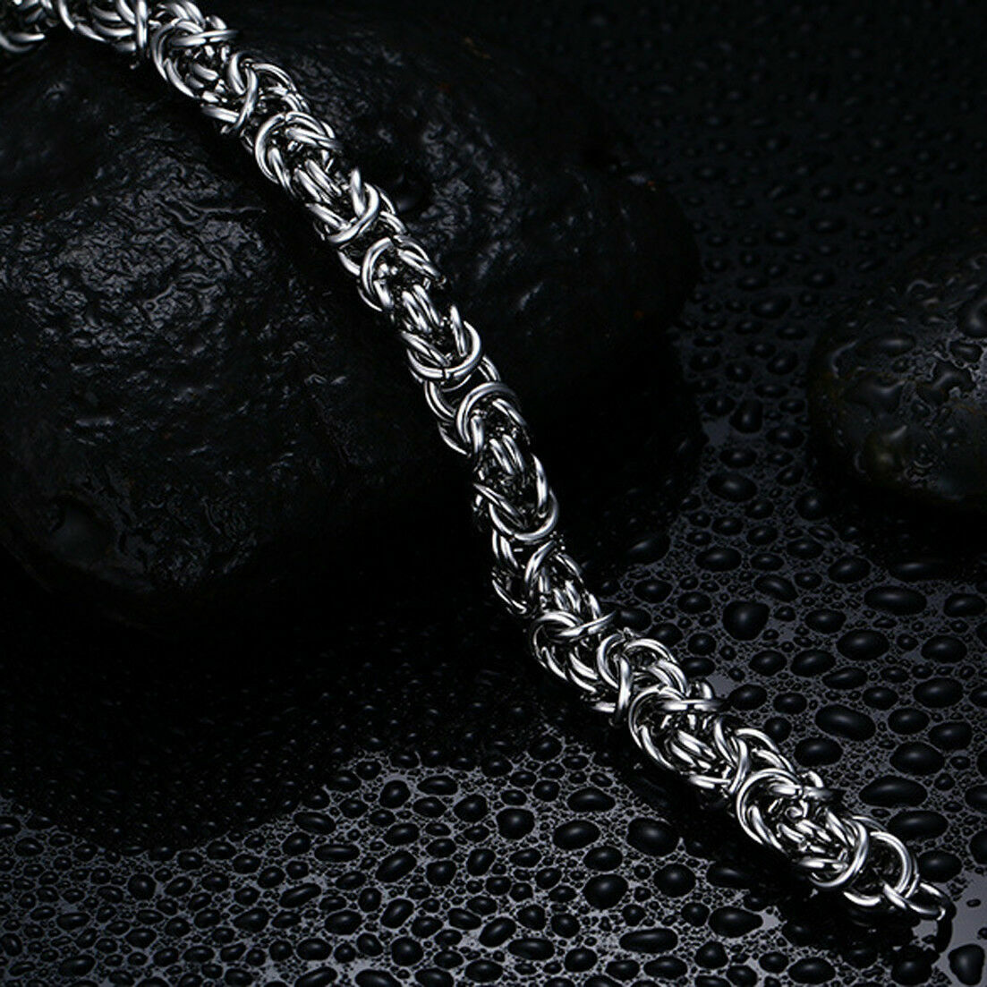 6/8/10mm High Quality Stainless Steel Silver Byzantine Chain Men/Women Bracelet gallery