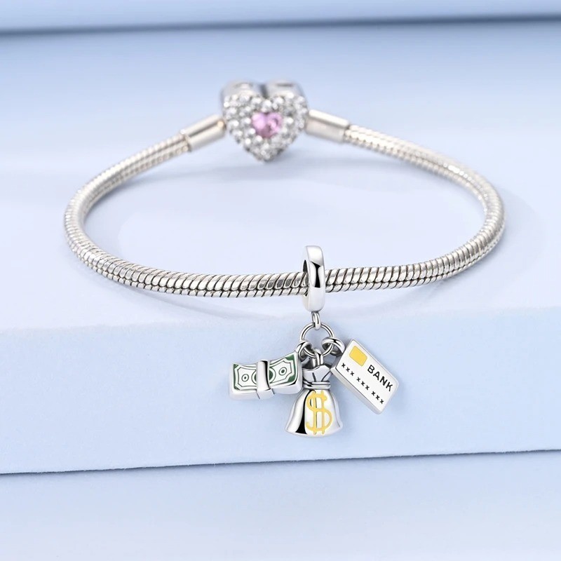 Charms Bead Fortune Dangle Fit 925 Sterling Silver Bracelet DIY Women Jewelry gallery