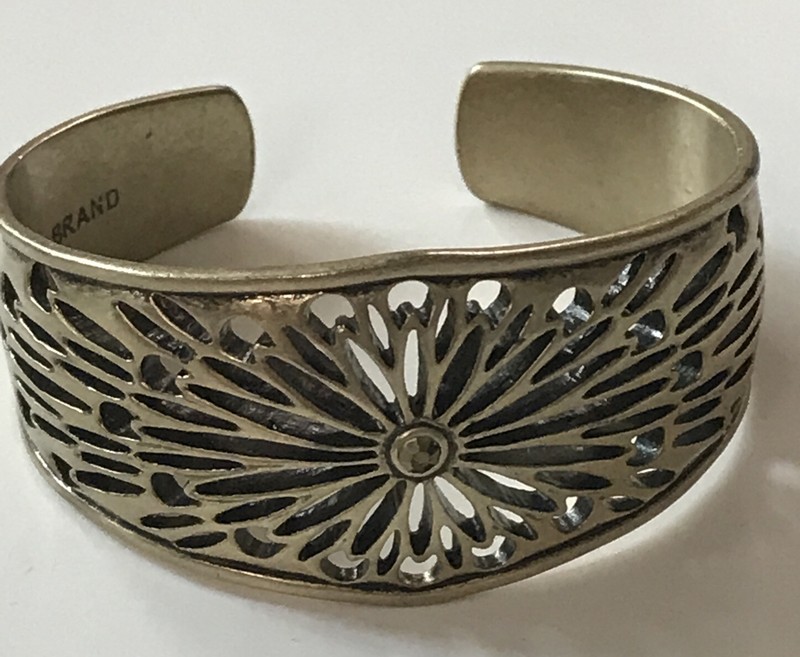 $39 Lucky Brand Gold Tone Openwork Crystal Cuff Bracelet gallery