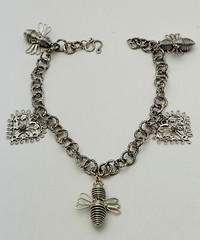 DaneCraft Tarnish Free 925 Sterling Silver 8.5 Gram Bee Heart Charm Bracelet 7”