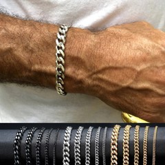 3/5/7 mm Stainless Steel Curb Cuban Link Chain Bracelet Unisex Women Men Fashion