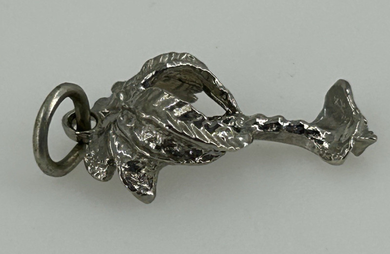 Vintage Palm Tree Charm Pendant Antiqued Silver tone tiny 3/4 Inch Long gallery