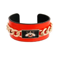 $25🌟 Bee cuff bracelet. Gold/Orange/Pearl (2101)