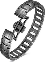Pulsera de acero de titanio con imanes de 3800 Gauss – Gris
