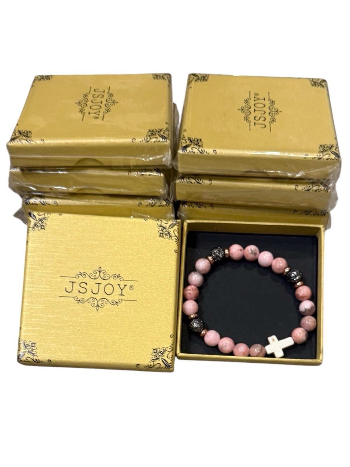 10Pc Beaded Faith-Cross Bracelet Individual Boxes NEW! Very Well Made gallery