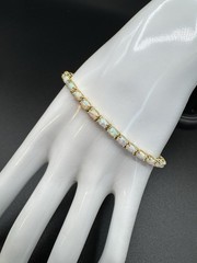 Vintage Stauer Silver 925 Kaleidoscope Tennis Gold Tone Bracelet 7.5 ”