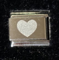 Heart Laser Etched Wholesale Italian Charm Enamel 9mm Link K2016-3