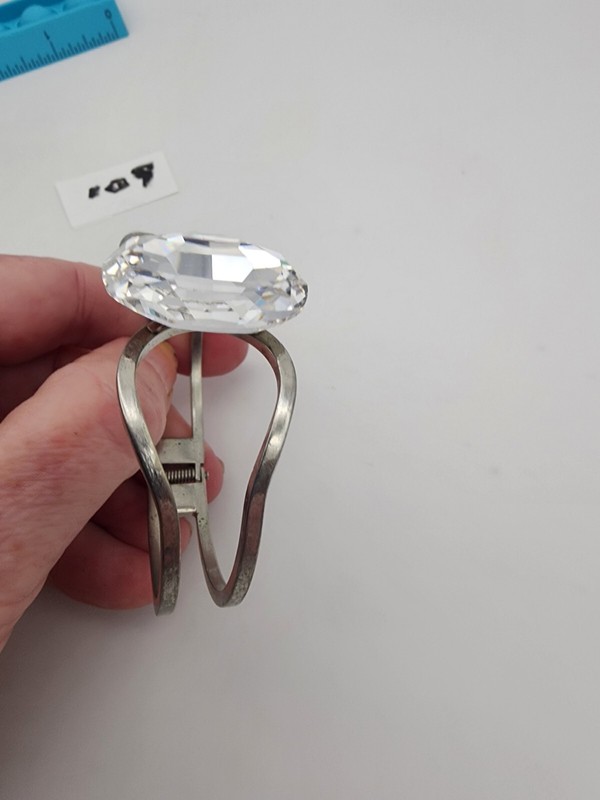 Jumbo Round-Cut Clear Crystal Bangle Bracelet gallery