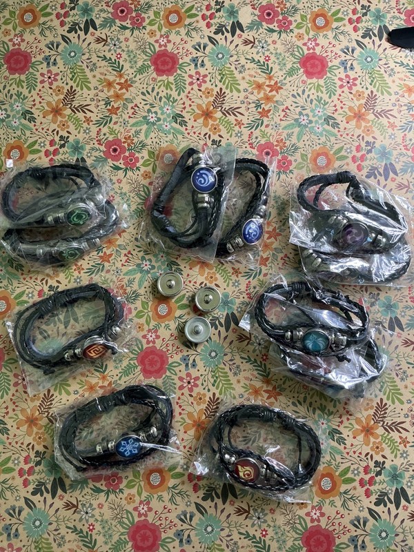 Genshin Bracelets, Assorted, interchangable snaps gallery