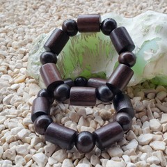 12 Beads Mix Shape Indonesian Rosewood Sonokeling Bracelet Dalbergia Latifolia