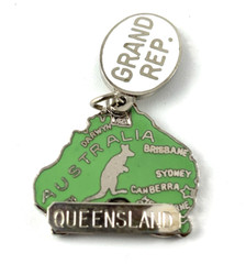 Australia Queensland Charm + Grand Rep. | Silver Toned | 80s & 90s | NOS