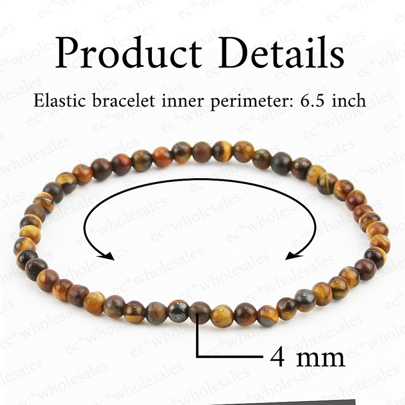 Handmade 4mm Mixed Natural Gemstone Round Beads Stretchy Bracelet Reiki Chakra gallery