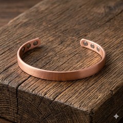 Pure Copper Magnetic Flat Bracelet Arthritis Pain Therapy Men Women Cuff Gift