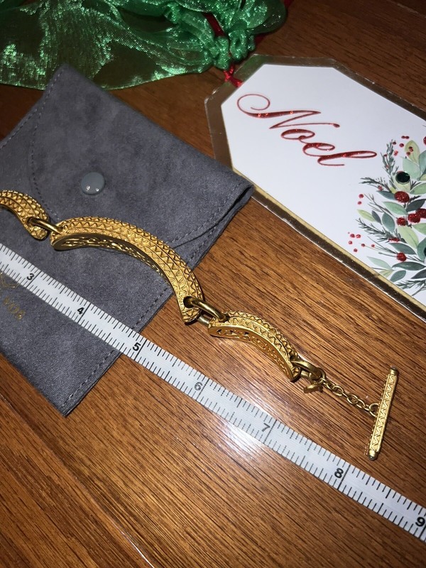NEW Julie Vos Toggle Link Bracelet 24k Gold Plated Adjustable Retired Bohemian gallery