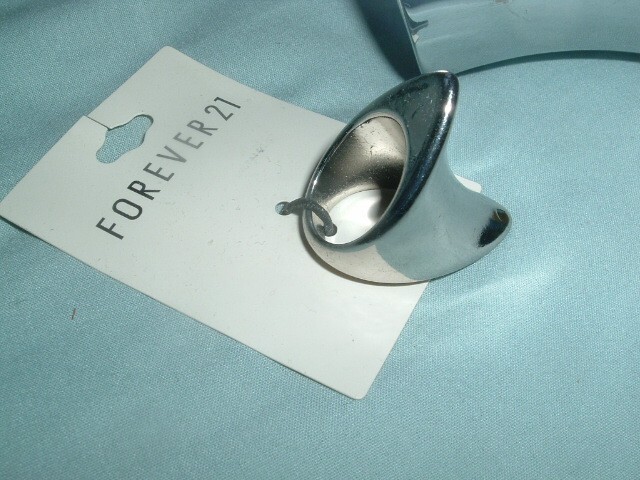 FOREVER 21 Silvertone Cuff Bracelet and Ring Set New w Tags gallery