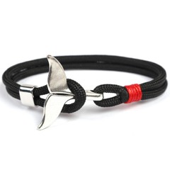 Happiness Jewelry Nylon Paracord Rope Nautical Whale Tail Bracelet 8 Inches