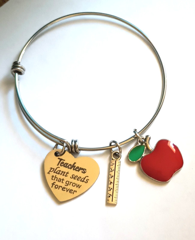 Fashion Women's Charm Bracelet "Teacher's Plant Seeds That Grow Forever" gallery