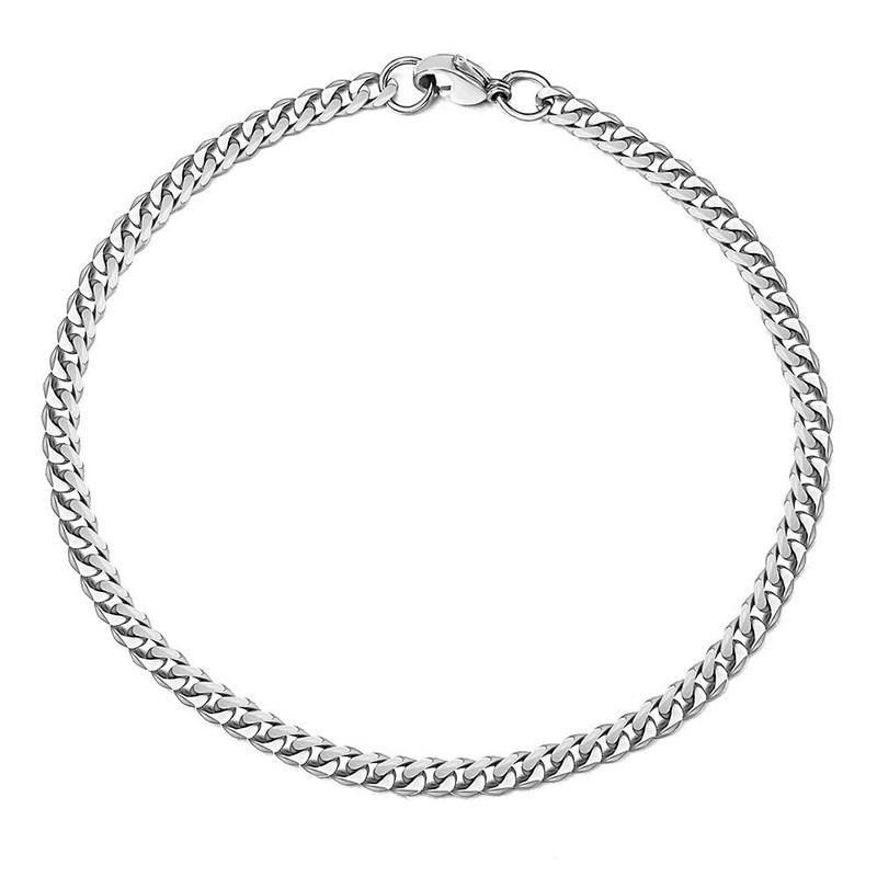 3/5/7/9/11mm Silver Curb Cuban Stainless Steel Bracelet Men Link Chain 7-11inch gallery